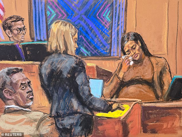 At various points throughout her testimony, Cassie Ventura would dab her eyes with a tissue as tears welled up while giving evidence