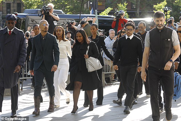 Combs's offspring have been turning up for his hearings and they march into court together