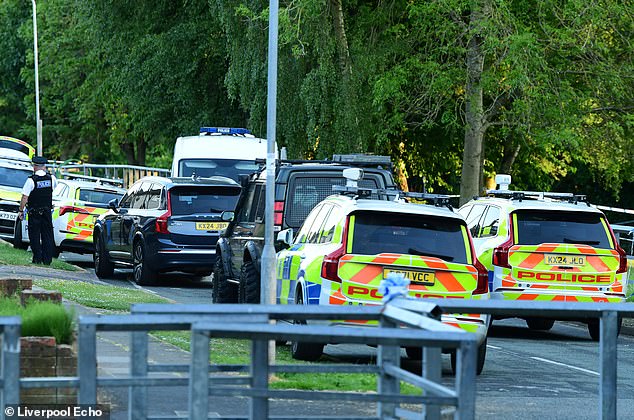 After arriving at the scene, armed officers shot the suspect and he was taken to hospital for treatment