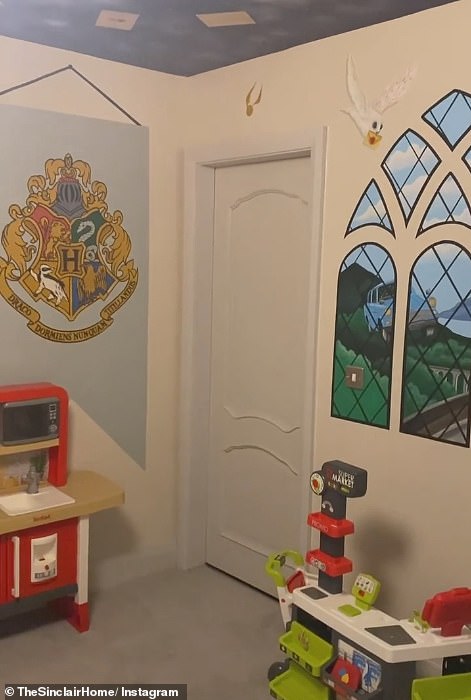 The huge house, which Helen described as her 'forever home', boasts a Harry-Potter playroom for her children, walk in wardrobe and plush furniture in the living room