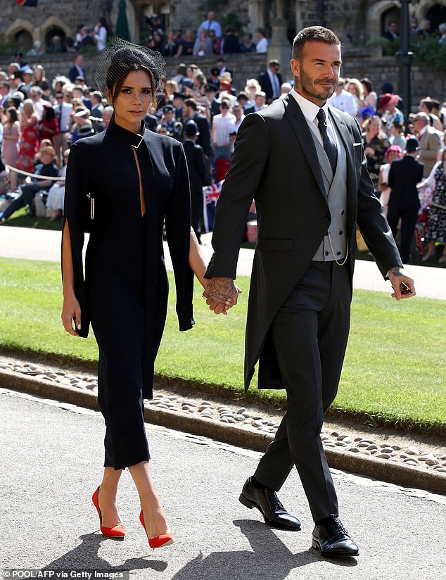 Posh and Becks also attended Harry and Meghan's wedding in 2018 (pictured)