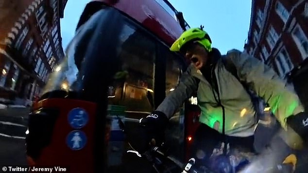 Vine videos documenting some of his worst experiences on the road have been viewed by millions - such as this close-pass by a bus driver