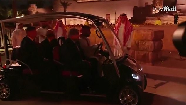 MBS personally drove President Donald Trump around in a golf cart Tuesday night to tour Diriyah