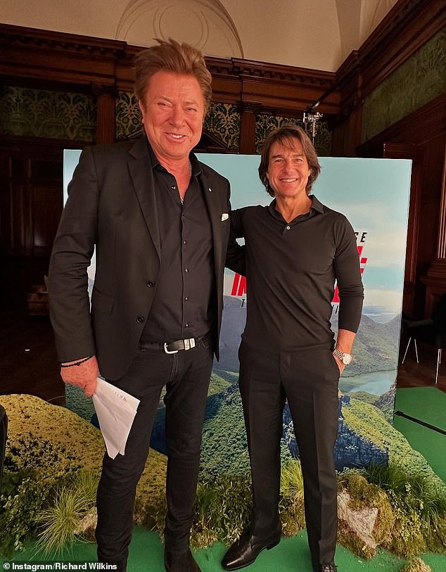 The Channel Nine star, 70, shared an image posing alongside the Hollywood superstar in London. In the photo, the pair are seen smiling together, but Richard appears to tower over the 62-year-old Top Gun star
