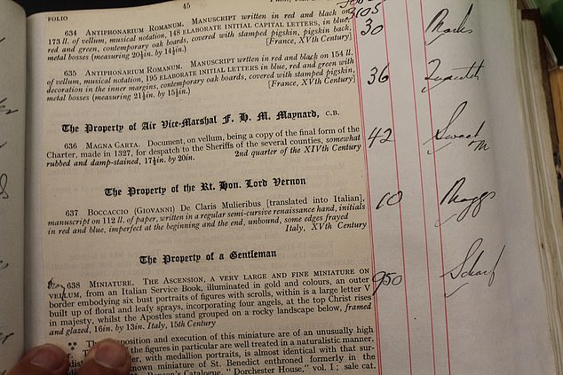 The manuscript had been sent to auction in 1945 by Air Vice-Marshal Forster 'Sammy' Maynard, a First World War pilot who had inherited archives from Thomas and John Clarkson, leading campaigners against the slave trade