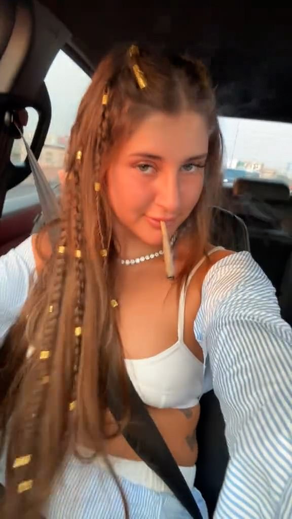 The teenager shared a video of herself smoking cannabis while travelling around Thailand
