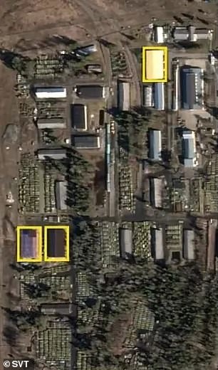 In Petrozavodsk, around 100 miles from the Finnish border, three large warehouses have been built which experts suggest are storage halls for armoured vehicles