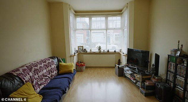 Kirstie admitted that the flat could do with a full renovation as the interior looked 'tired' (pictured, the living room)