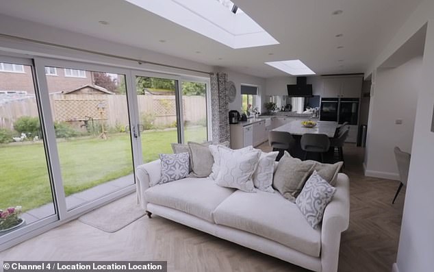 The house the couple ended up buying had a large kitchen and living area, as well as a generous garden