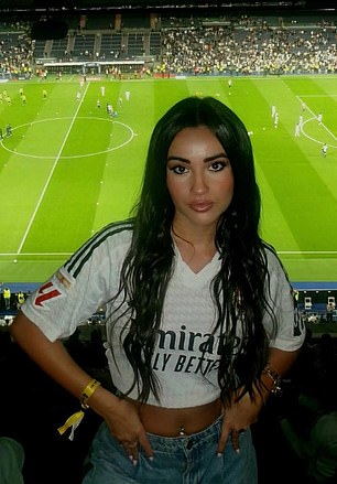 Suarez has shared pictures of her watching Asencio from the Bernabeu