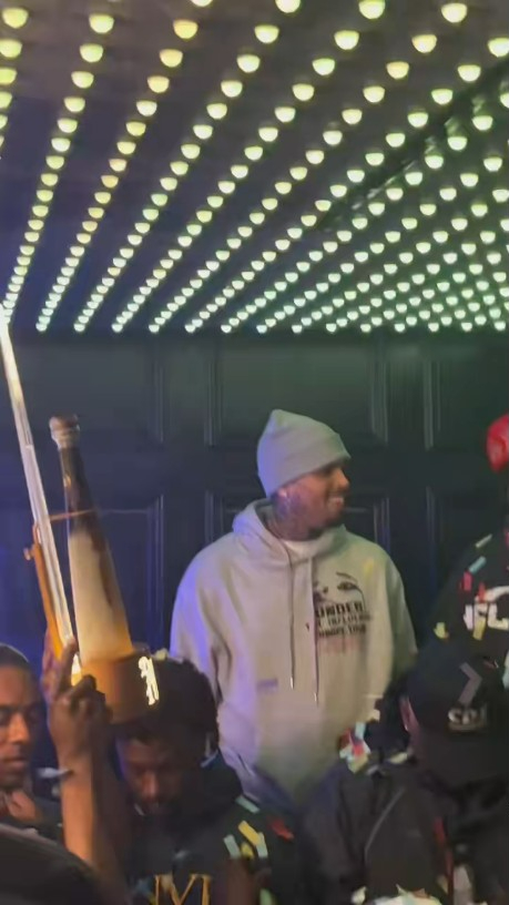 Chris Brown at a nightclub.