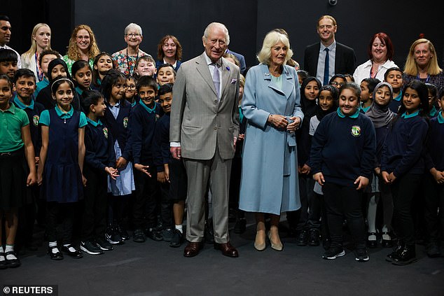 Charles and Camilla meet with local school pupils at Bradford Live, to celebrate the city's year as UK City of Culture