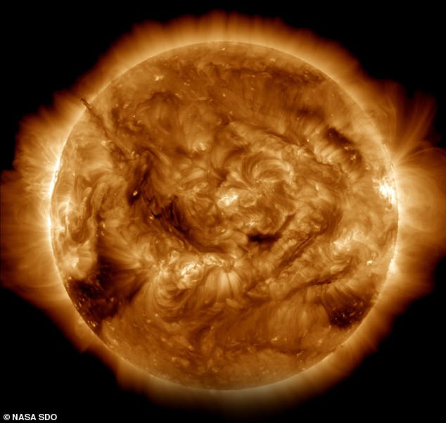 At over 600,000 miles long (one million km), the filament of solar material was more than twice as long as the distance from the Earth to the moon