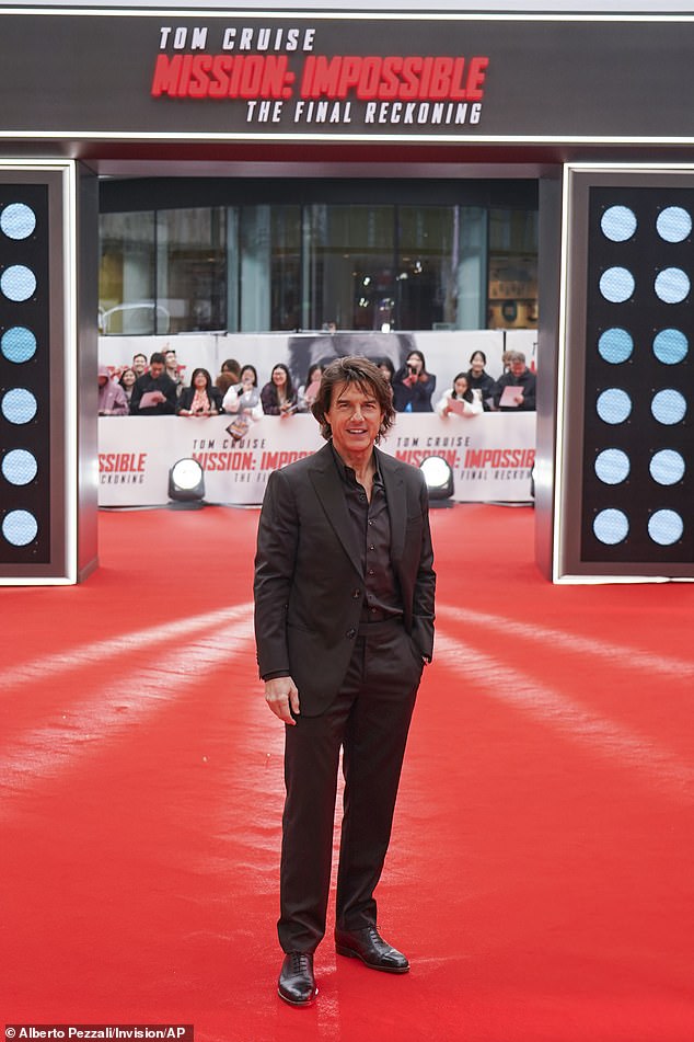 The actor, 62, looked suave for the evening as he sported a black blazer and trousers along with a matching shirt as he posed for snaps on the red carpet