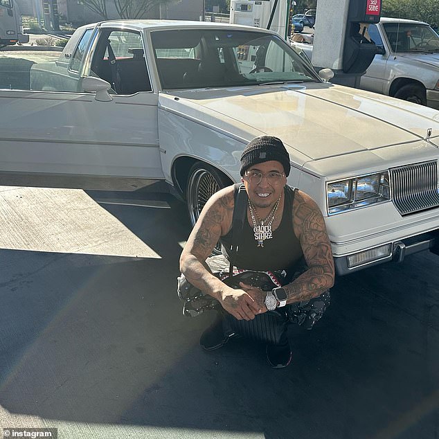 Doeboi909 (pictured) identified his location as Mammoth Hot Springs, a popular geothermal area within Yellowstone known for its travertine terraces. He even urged his followers to provide him with new locations to visit