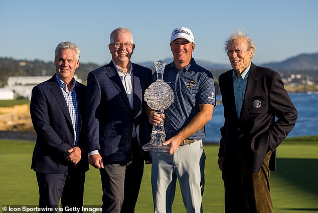 Eastwood is a big fan of golf and his home in Tehama, a gated, 2,000-acre community in the hills above Carmel even has a on-site golf club. He is pictured at the Pebble Beach Links in 2022