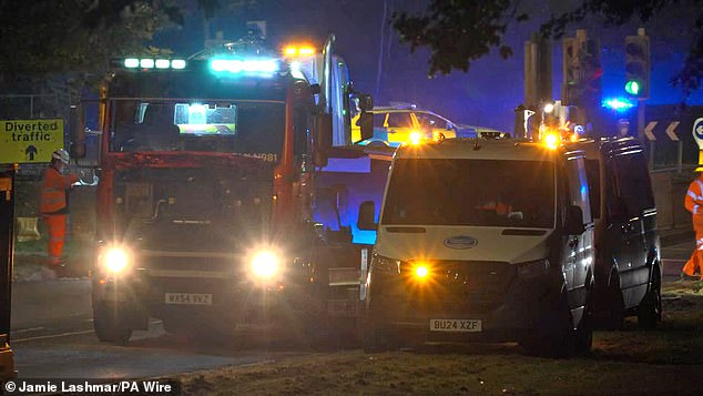 Firefighters at the scene at Bicester Motion this evening, with one person claiming smoke could be smelt from 'miles away'