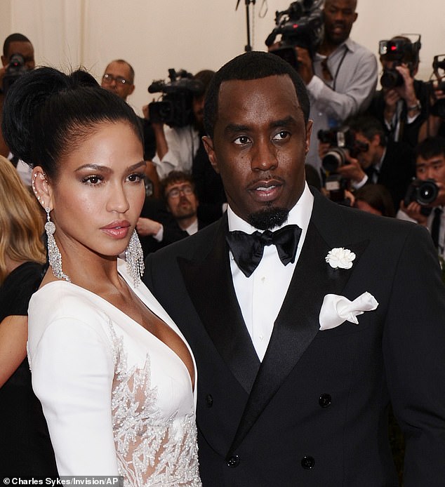 The court also heard the rapper suspected Ms Ventura (pictured with Sean Combs in 2015) was having a revenge affair with actor Michael B Jordan