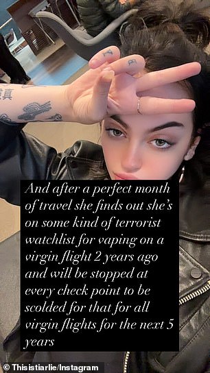 The relative of the media mogul shared a picture of her holding a peace sign as she filled fans in on the plane mishap