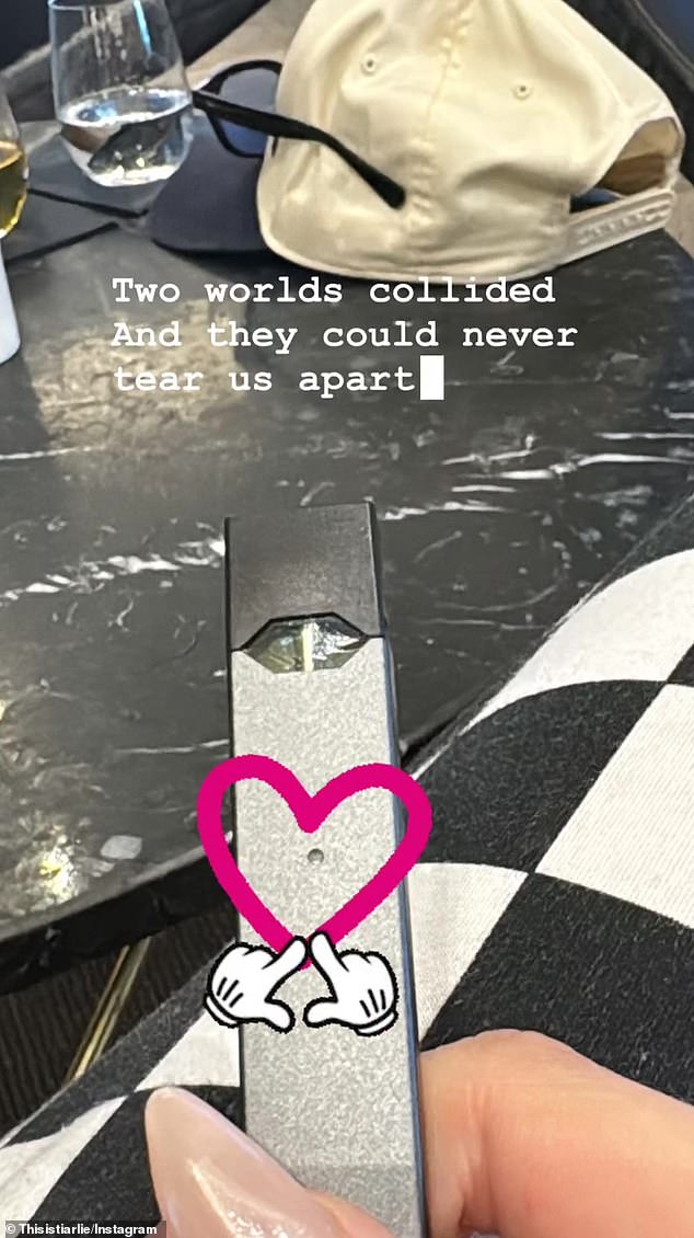 Charlotte went on to say that she was 'boycotting' the airline before admitting that she's 'done a lot worse' on flights. She then shared a picture of her vape