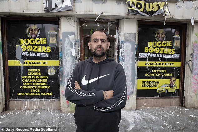 Mr Munir, who said he has 'never experienced anything like this before', estimates that it should cost an eye-watering £10,000 to £12,000 to repair the damage caused, with the shopkeeper considering installing shutters on the inside of his windows for 'extra protection'