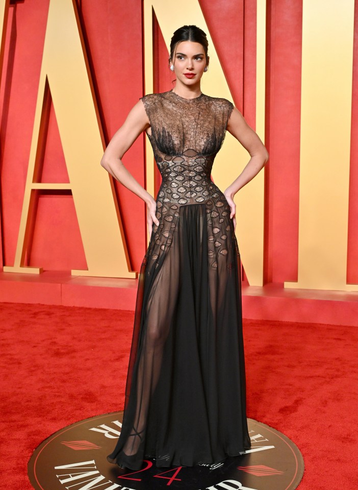 Kendall Jenner at the 2024 Vanity Fair Oscar Party.
