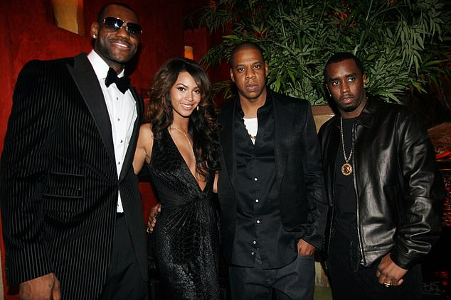 Lebron James, Beyoncé, Jay-Z and Diddy are pictured in 2007