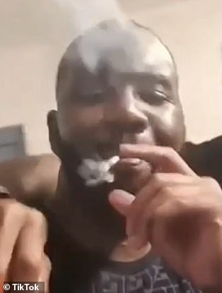 One prisoner is seen on a TikTok video smoking what appears to be either weed or spice