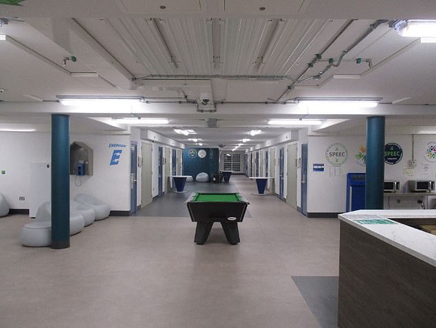 It does not have bars across its windows, and provides prisoners with access to a gym, snooker table, table tennis table and a tablet to gain new qualifications
