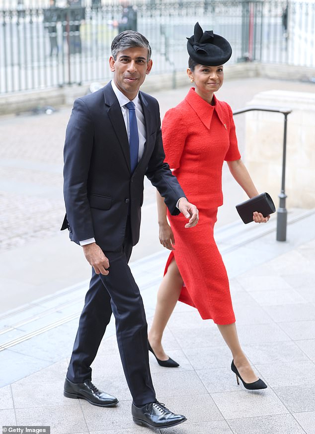 The King's wealth has now matched that of Rishi Sunak and his wife Akshata Murty at £640million. The couple's wealth dropped in the last year