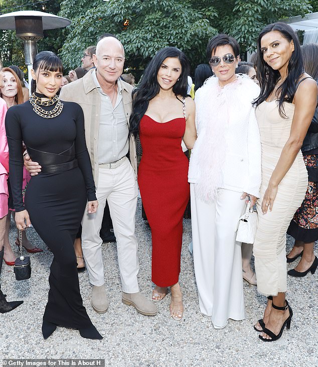 Elsa, who is married to former NBA star Jarron Collins, previously revealed that Lauren donated $1 million to her organization (pictured with Kim, Jeff and Kris in 2023)