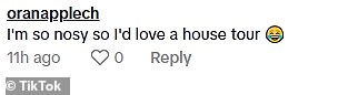 Many people commented their thoughts on the TikTok video with some saying that they would enjoy a house tour