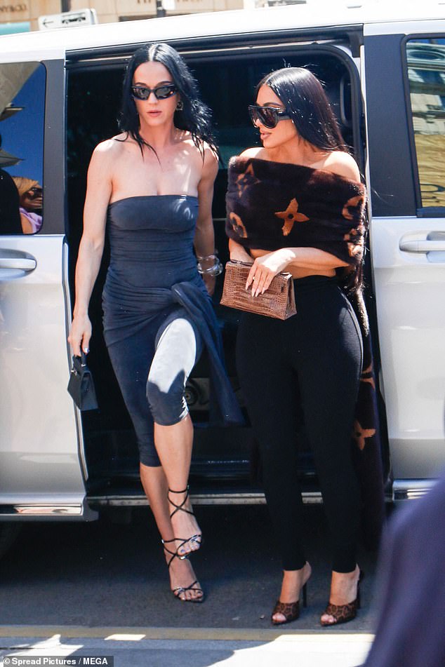 Following on behind was Katy Perry and Kim Kardashian, who also looked incredible as they joined the bachelorette on her outing