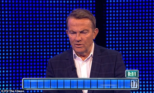 Host Bradley Walsh asked the awesome foursome: 'The term carjack is a blend of car and what other word?' to which George (pictured above) got the answer wrong