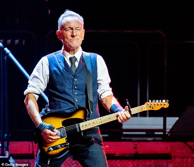 It was none other than Bruce Springsteen who was soaking up the sunshine ahead of his concert in the city on May 14 (pictured)