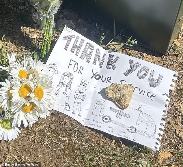 Another tribute drawn by a member of the public thanking emergency responders for their service