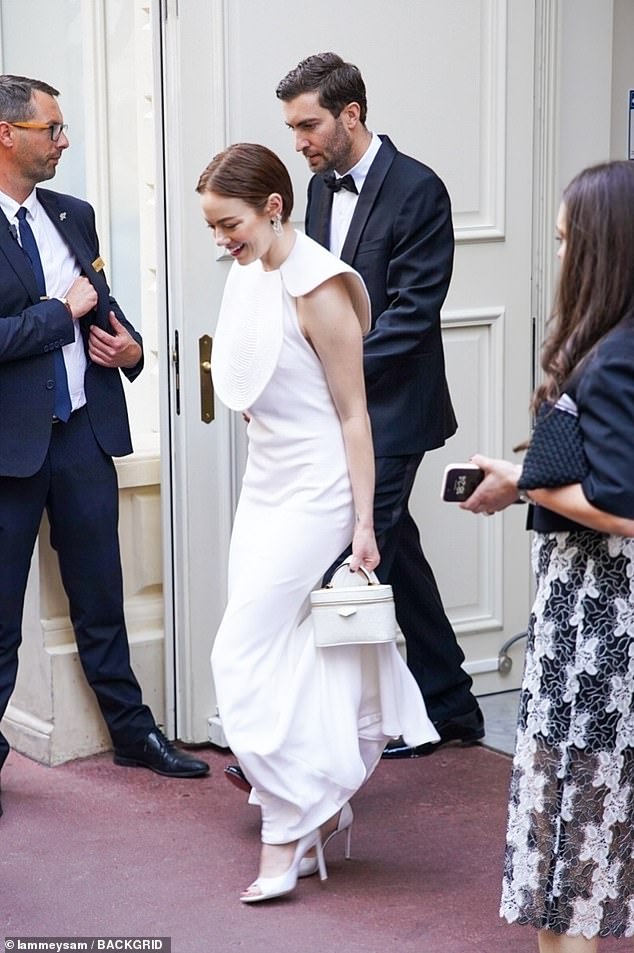 Emma was spotted leaving her hotel with husband Dave McCary
