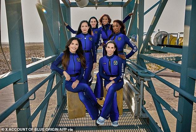 Katy and Lauren joined Amanda Nguyen,TV presenter Gale King, former NASA scientist Aisha Bowe and film producer Kerianne Flyn in an all-female mission to space aboard Jeff Bezos' Blue Origin rocket on April 14
