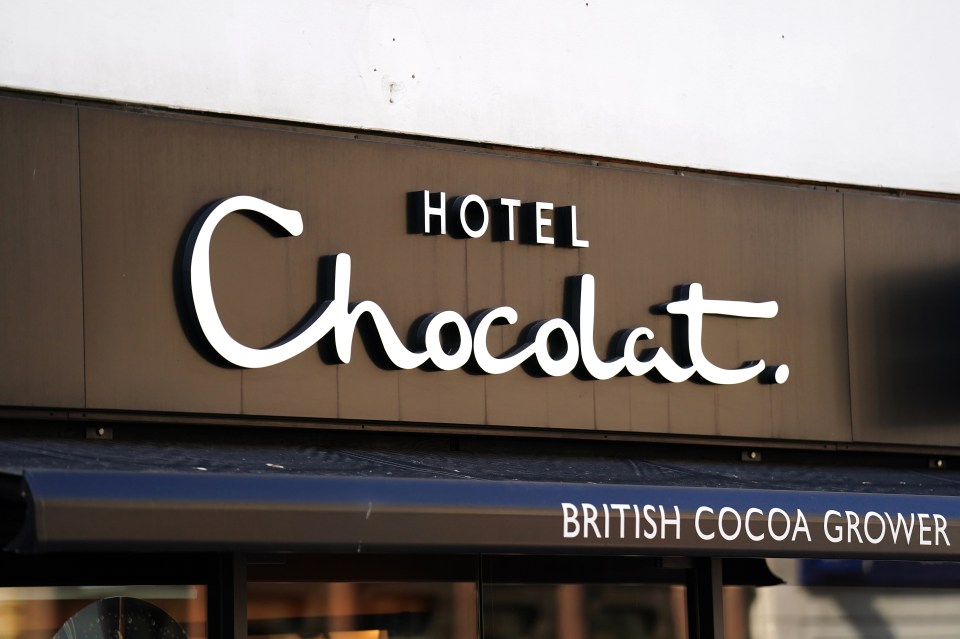 Hotel Chocolat store sign.