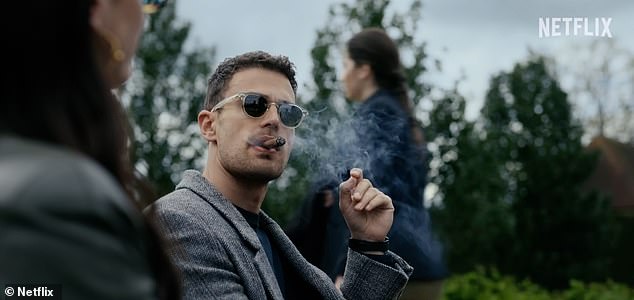 Theo, 39, stars as Edward Horniman - who inherits 'his father's sizeable estate only to discover' it's a 'weed empire owned by the legendary Mickey Pearson'