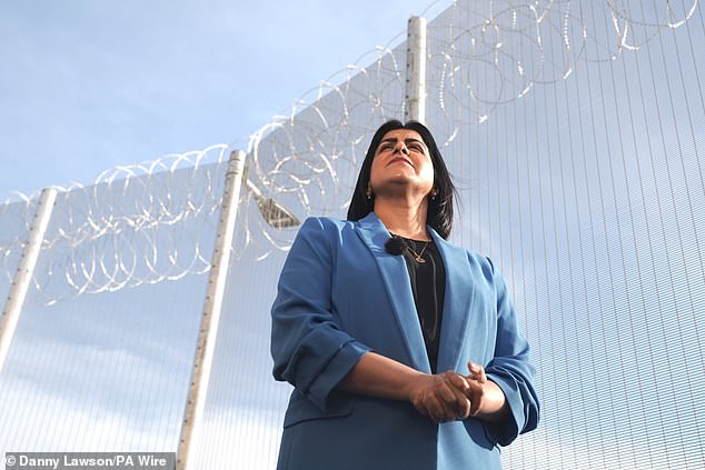 Justice Secretary Shabana Mahmood at the new HMP Millsike in Full Sutton, East Yorkshire in March