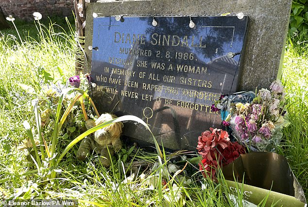 A memorial tablet on a grass verge close to the scene of Ms Sindall's murder