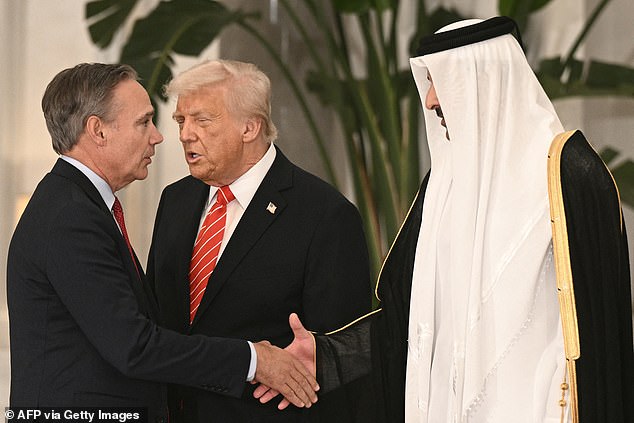 Trump previously denounced Qatar as a 'funder of terrorism' - but this week visited the nation and met with Qatar's Emir Sheikh Tamim bin Hamad al-Thani