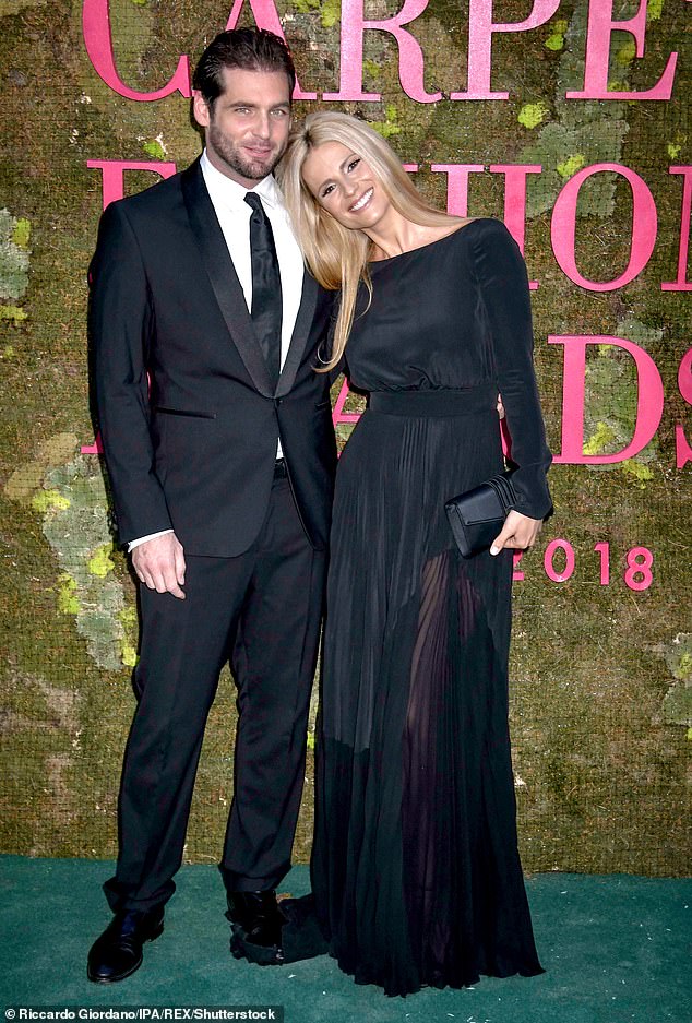 Michelle pictured with her second husbamd Tomaso Trussardi pictured at the Fashion Awards Italia in September 2018