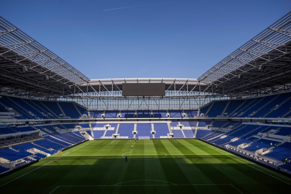 General view of Everton FC's new Bramley-Moore Dock stadium.