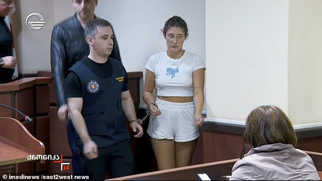 Bella May Culley, 18, from Billingham, County Durham, seen in court in Tbilisi