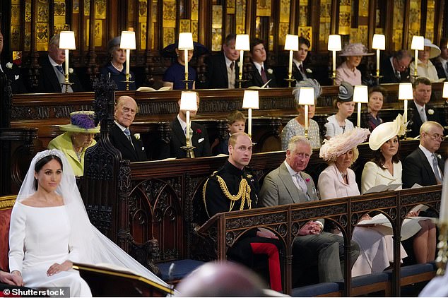 The wedding ceremony at St George's Chapel in Windsor Castle is pictured
