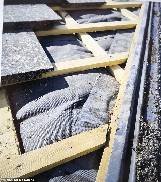 He also had to call in a roofing firm to fix damage caused by incorrect laying of felt beneath the wooden batons and tiles. The blunder caused water to flood the family home and cost £2,200 to fix