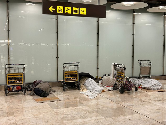 Madrid-Barajas airport in Spain has become a ¿hidden city¿ of the homeless that has been allowed to balloon over the past 10 years