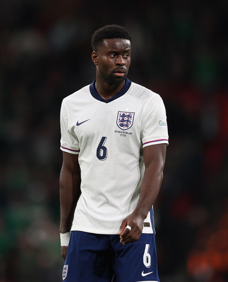 Marc Guehi of England in his team's jersey.